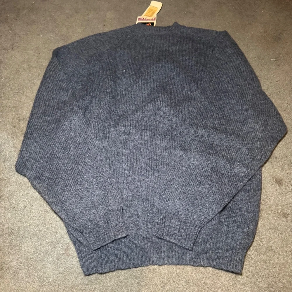 Vintage Jantzen Sport Mens XL Blue 100% Wool Crewneck Knit Sweater NWT